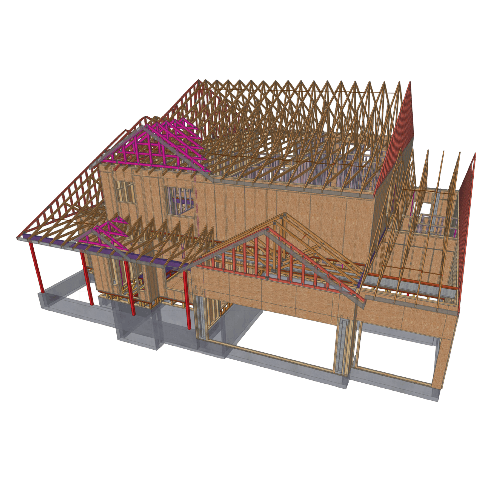 Méthodes de conception hors site Design Make Build - Modèle 3D d'une maison construite hors site