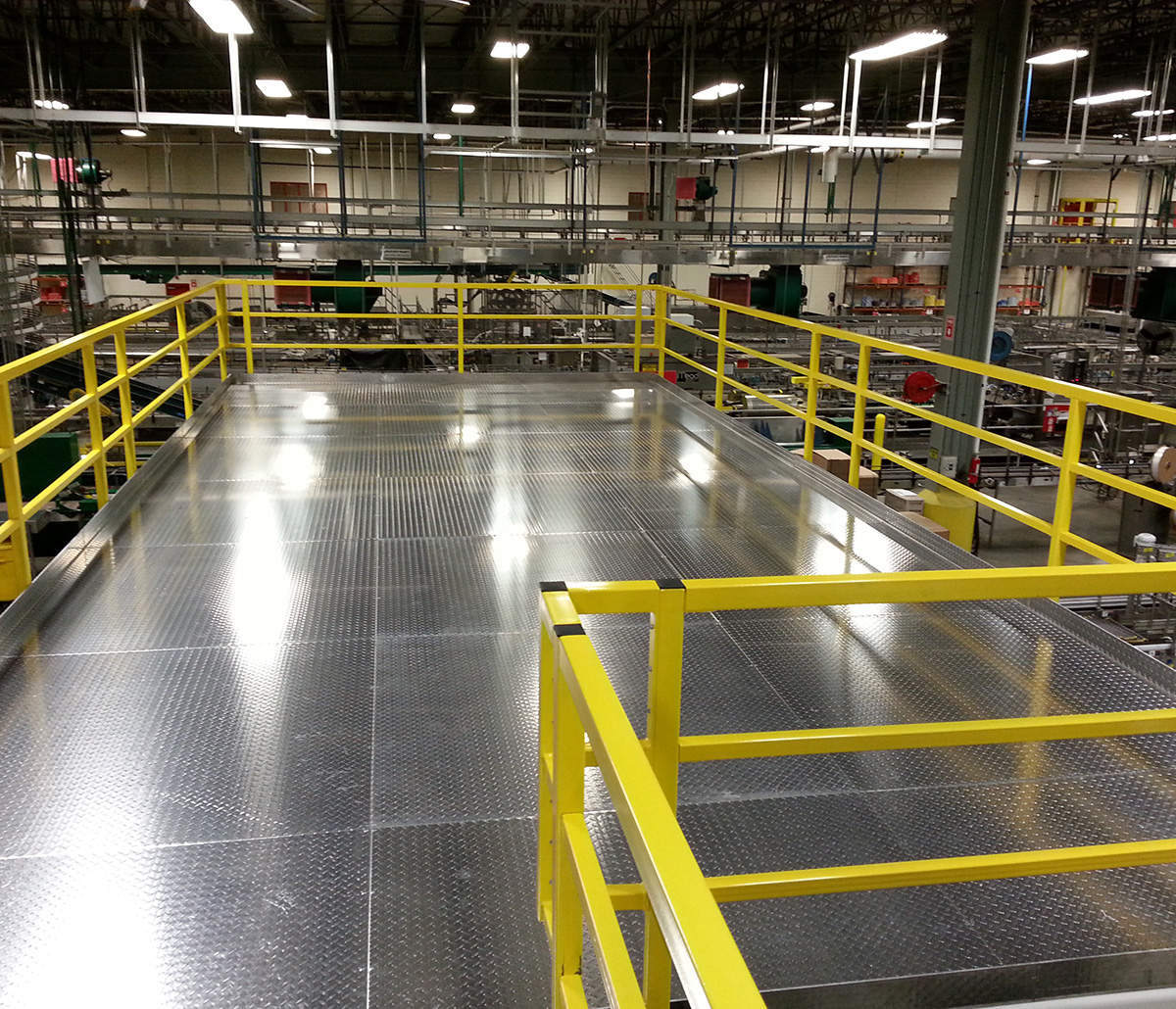 MiTek Decking Engineered Systems Products - Elevated decking platform in a warehouse