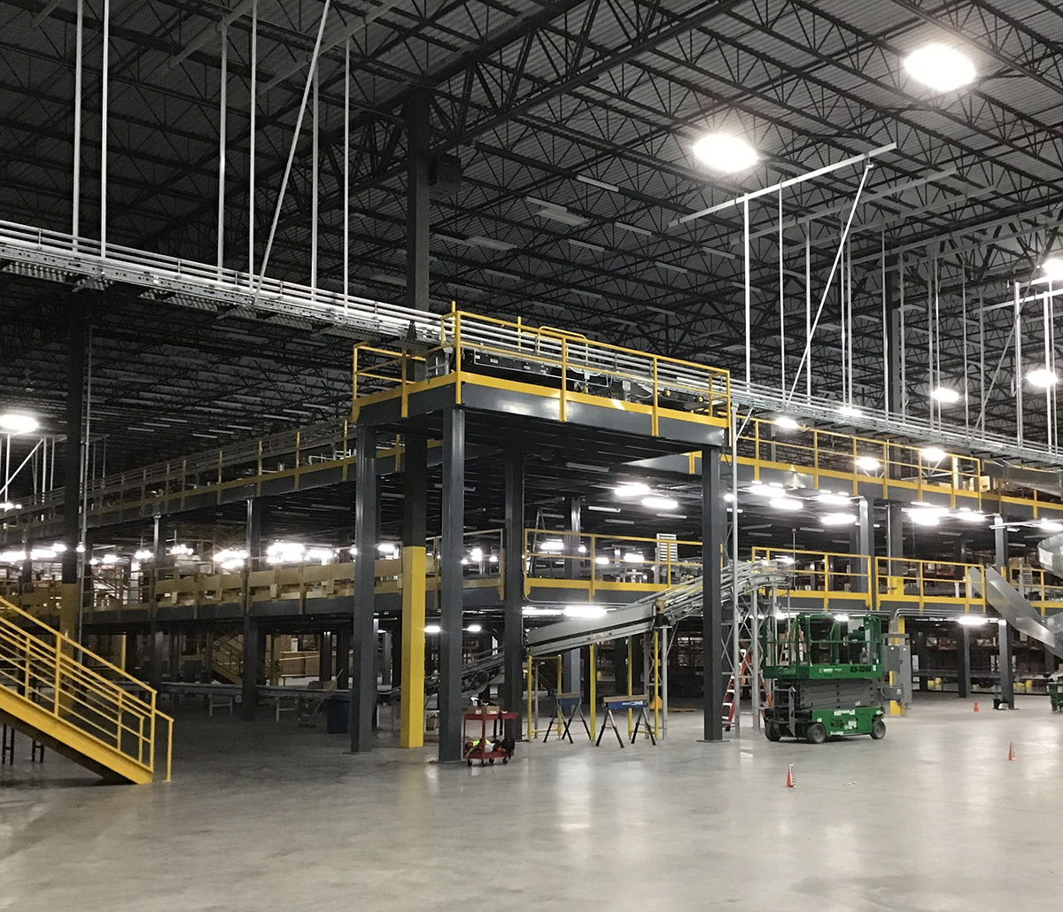 MiTek Mezzanine Systems Engineered Systems Products - Mezzanine inside a warehouse