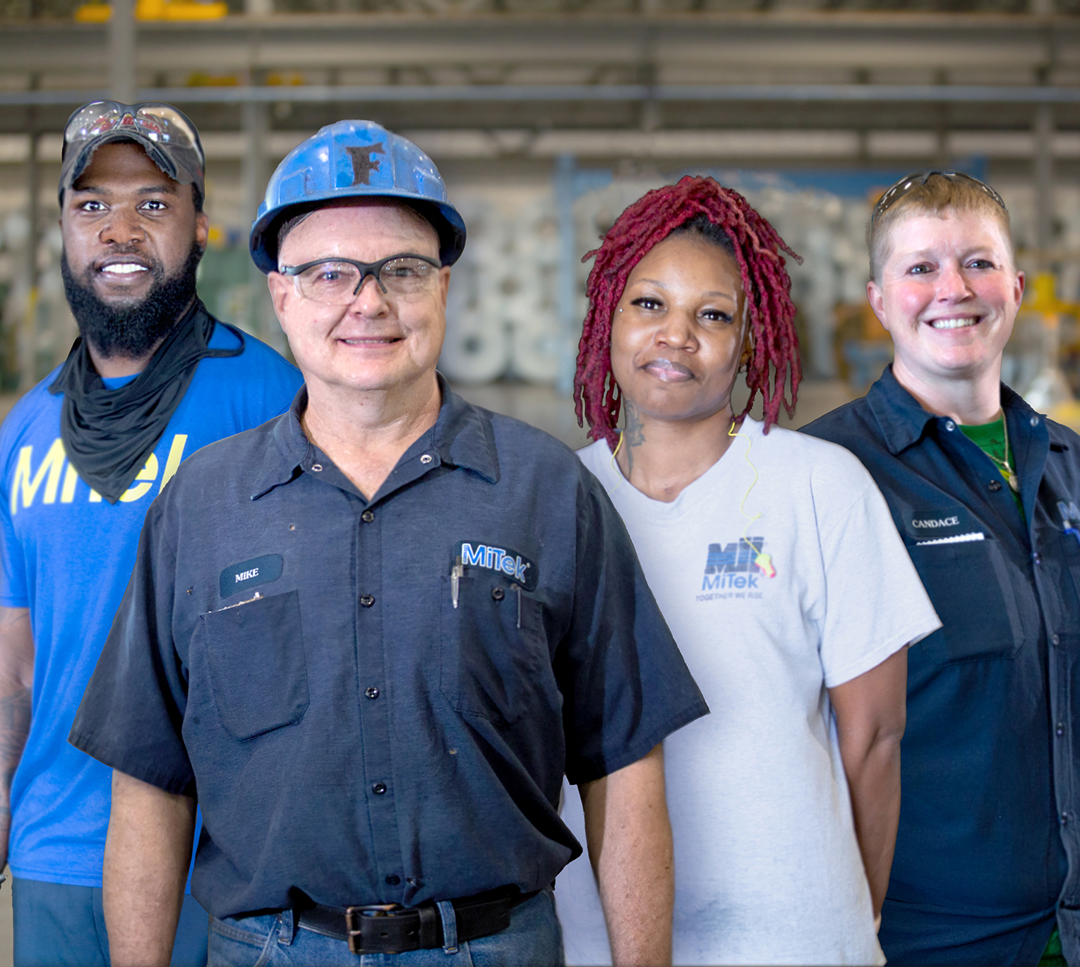 A group of mitek employees representing the manufacturing group