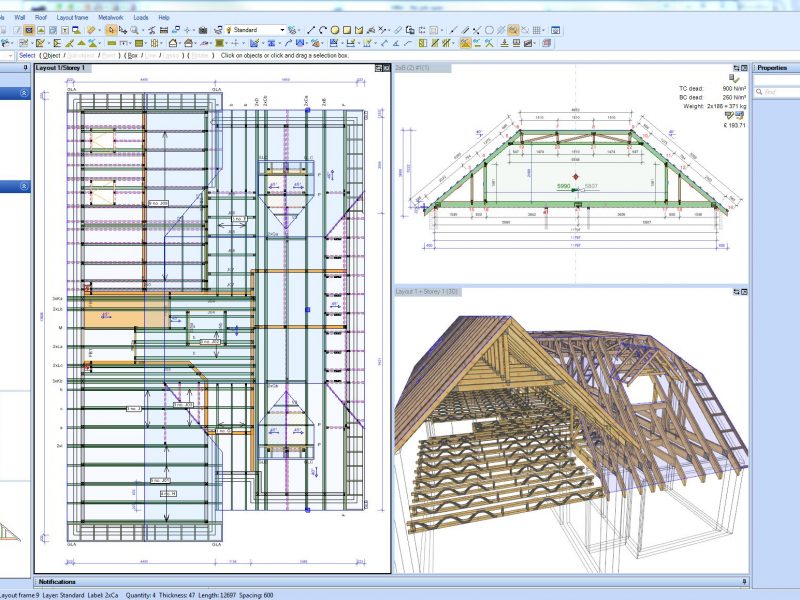 Screenshot of MiTek PAMIR roof and floor design software